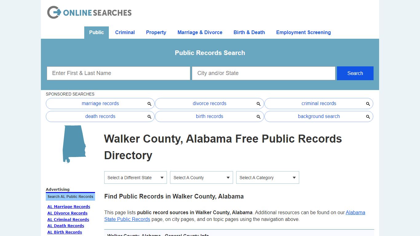 Walker County, Alabama Public Records Directory