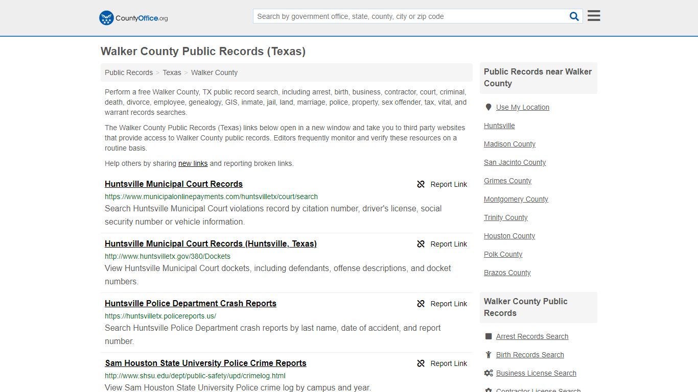 Public Records - Walker County, TX (Business, Criminal ...