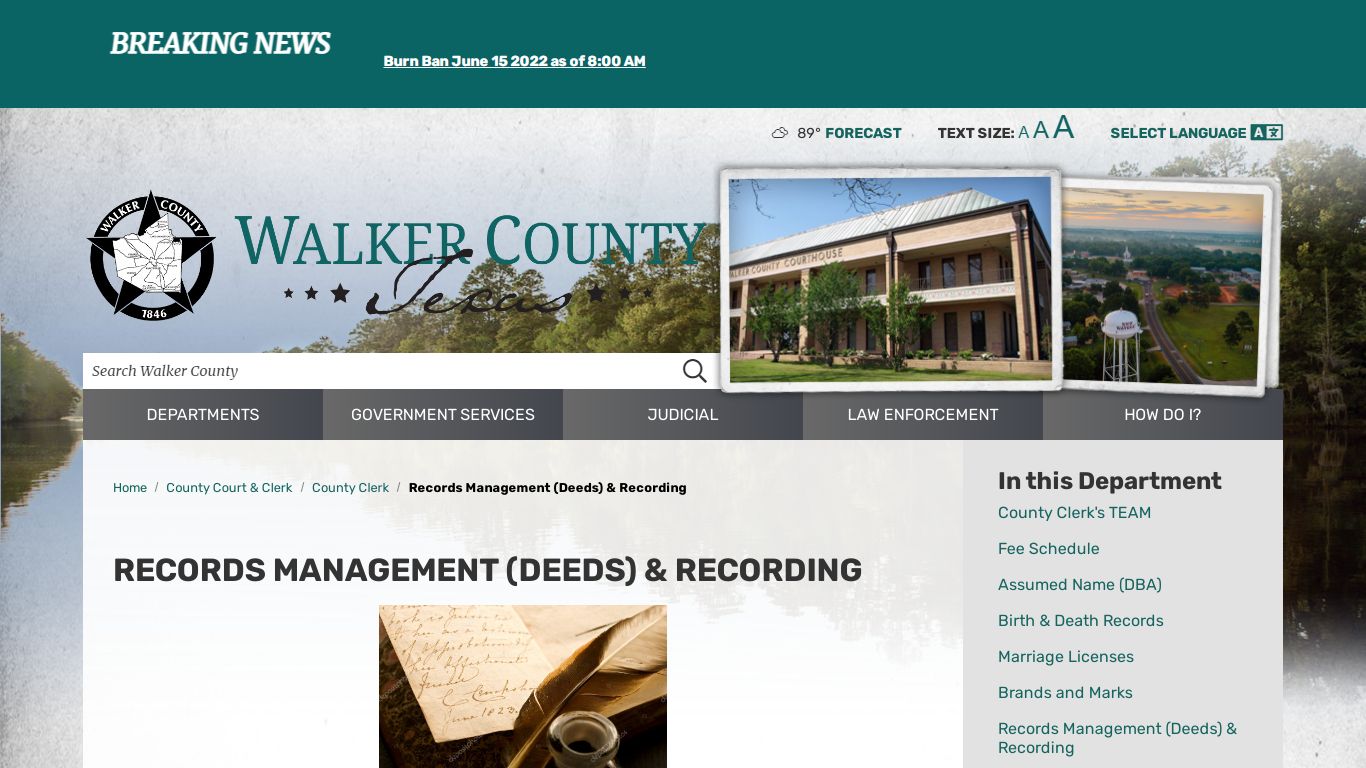 Records Management (Deeds) & Recording / Walker County, TX